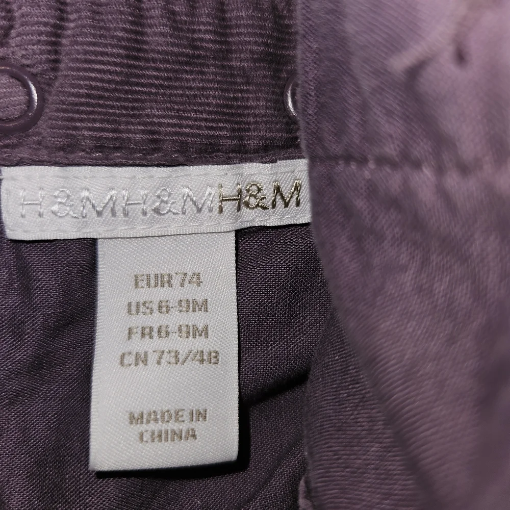 H&M Purple Corduroy Kids Infant Casual Dress Sz Infant 6-9 months